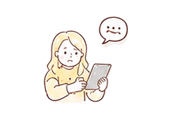 タブレットを見る女性